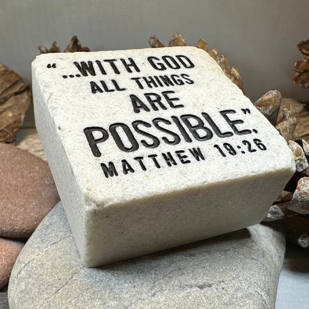 With God Bible Quote Standing Stone | Gifts | Wiccan Center