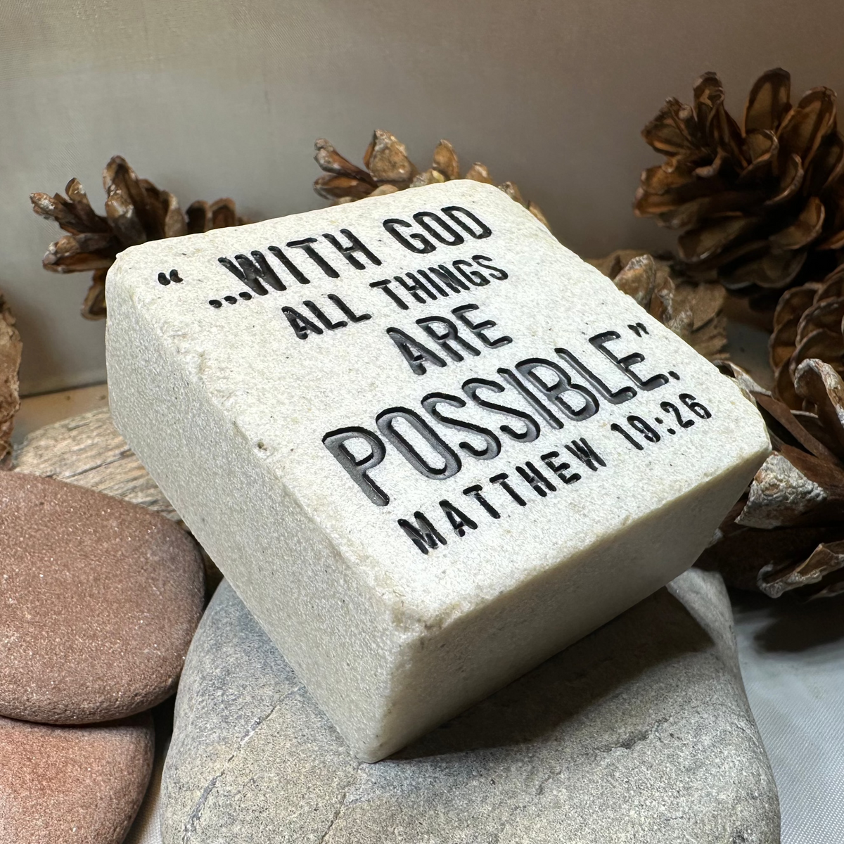 With God Bible Quote Standing Stone | Gifts | Wiccan Center