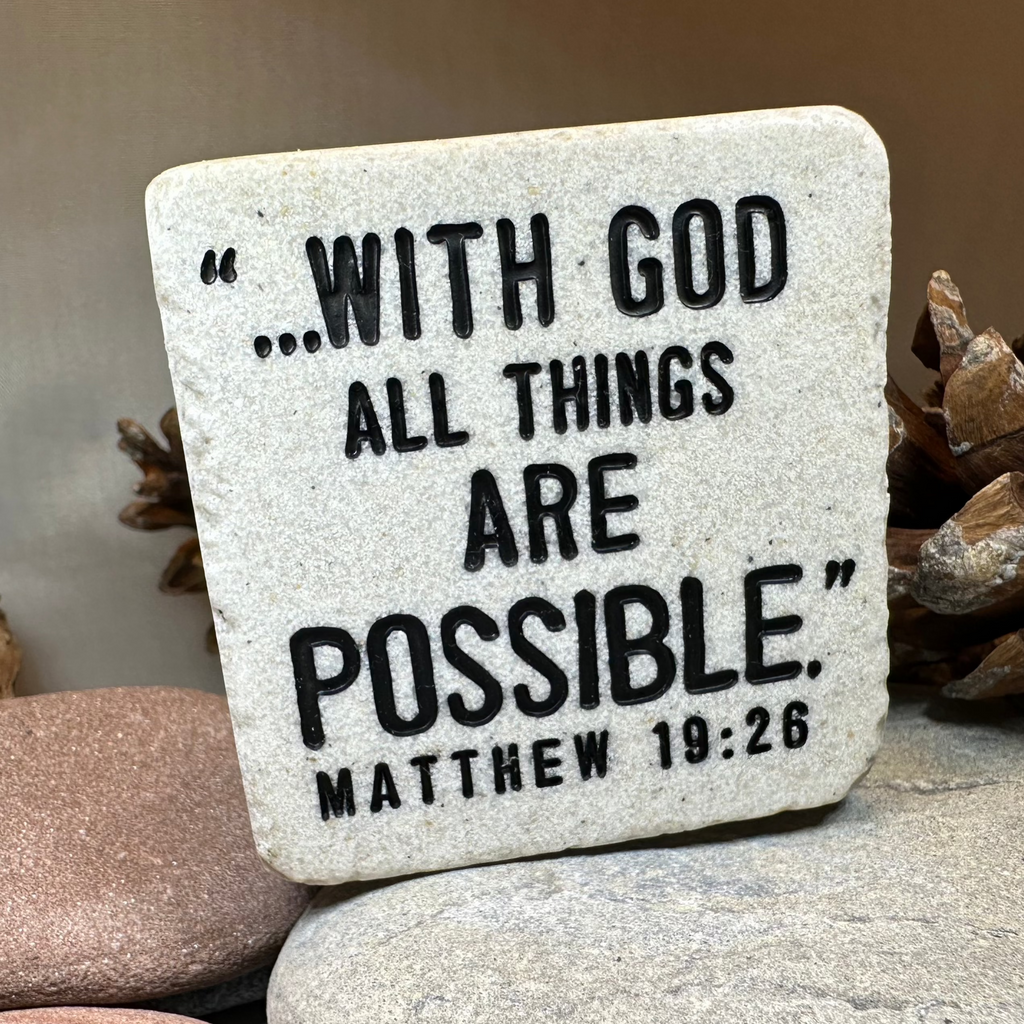 With God Bible Quote Standing Stone | Gifts | Wiccan Center