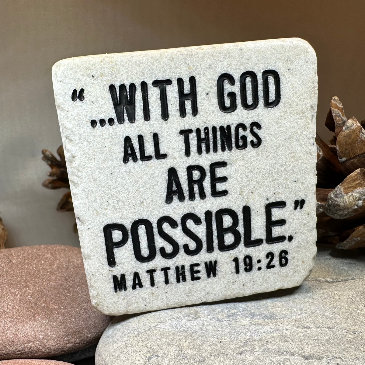 With God Bible Quote Standing Stone | Gifts | Wiccan Center