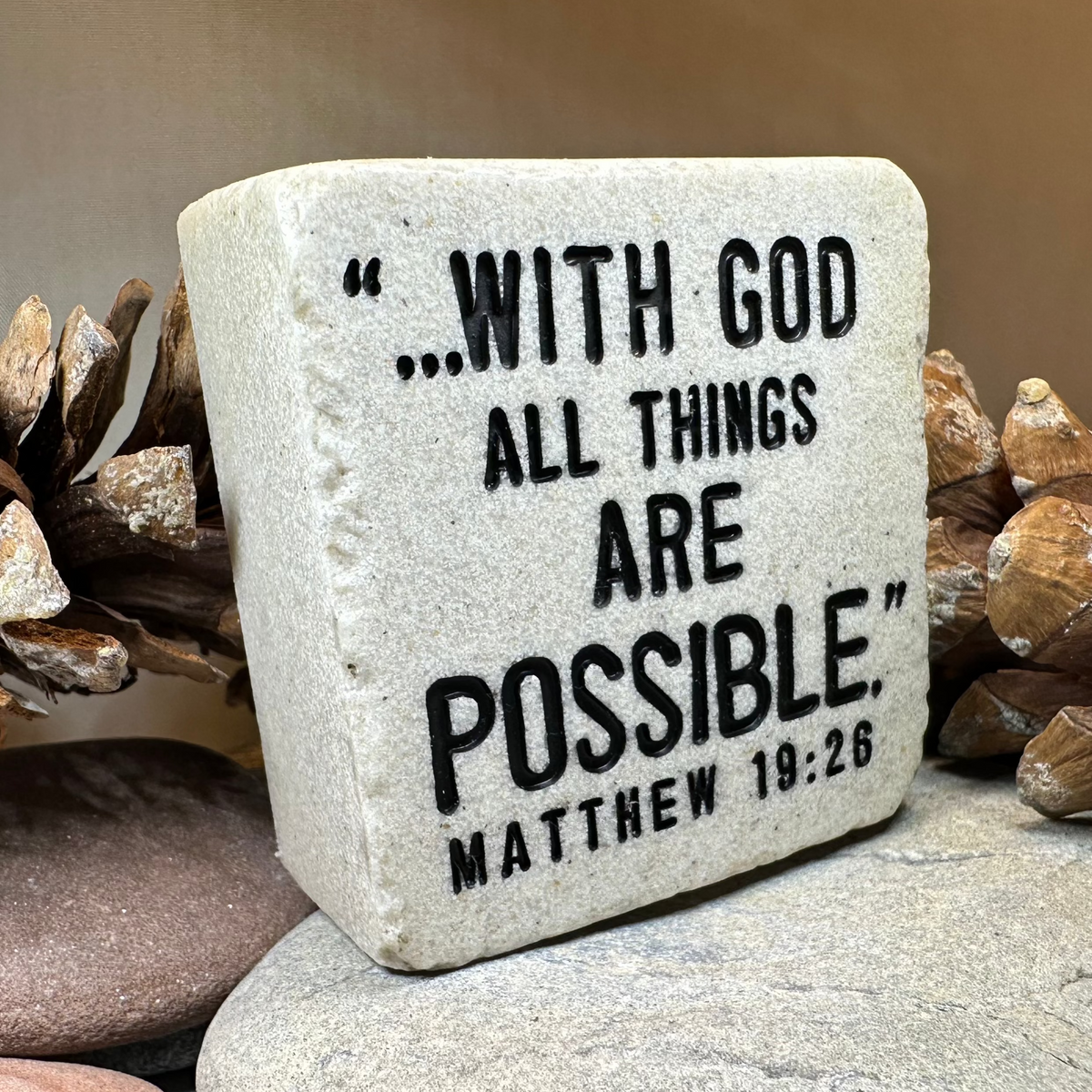 With God Bible Quote Standing Stone | Gifts | Wiccan Center