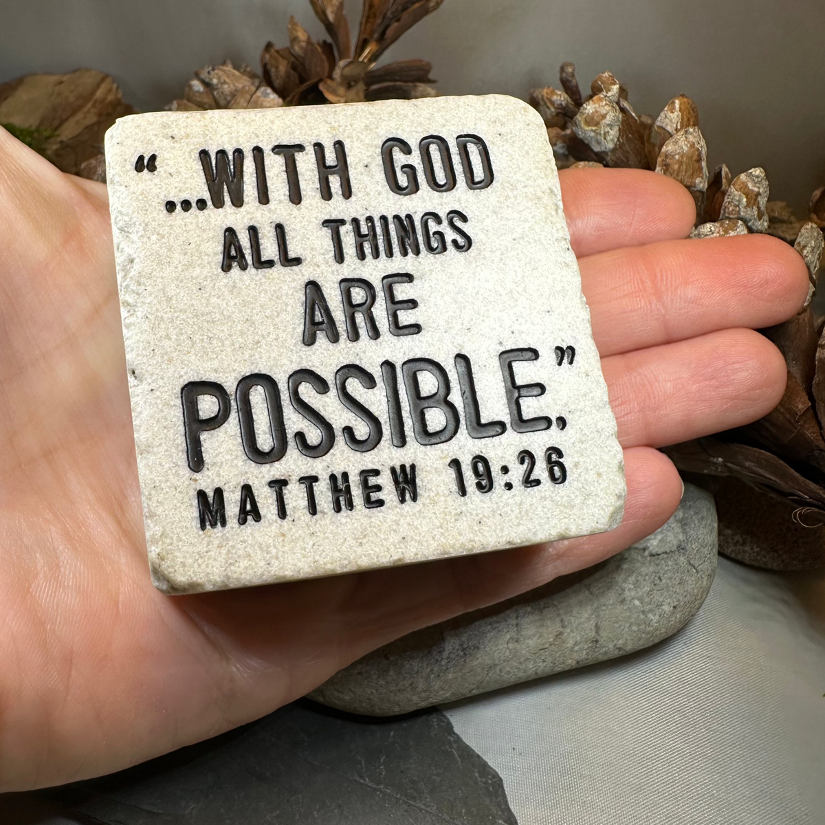 With God Bible Quote Standing Stone | Gifts | Wiccan Center