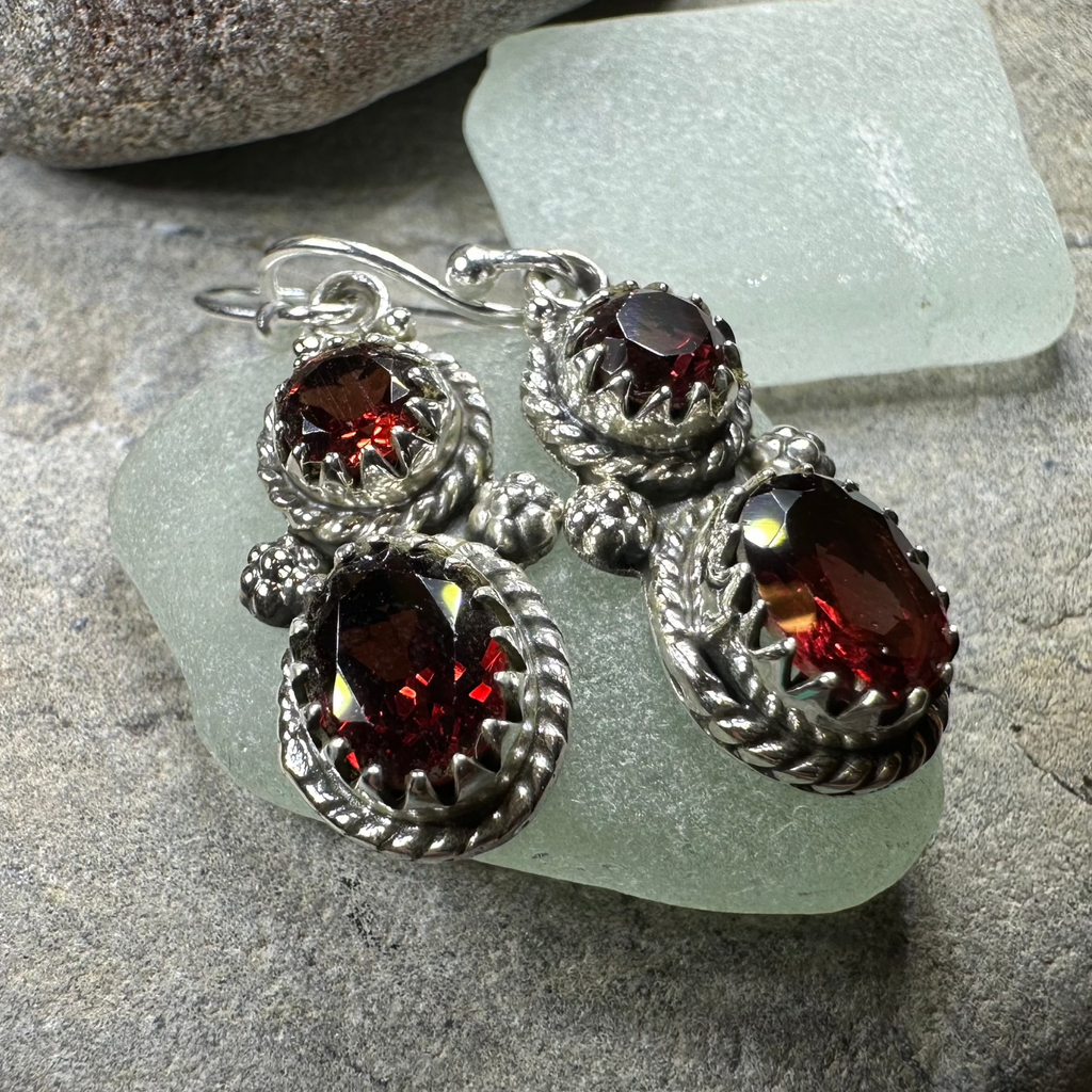 Garnet Romantic Earrings for Women | Dangle Earrings | Wiccan Center