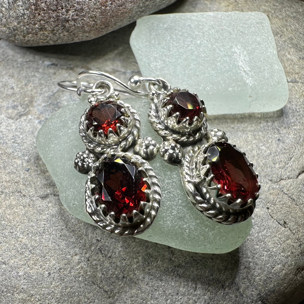 Garnet Romantic Earrings for Women | Dangle Earrings | Wiccan Center