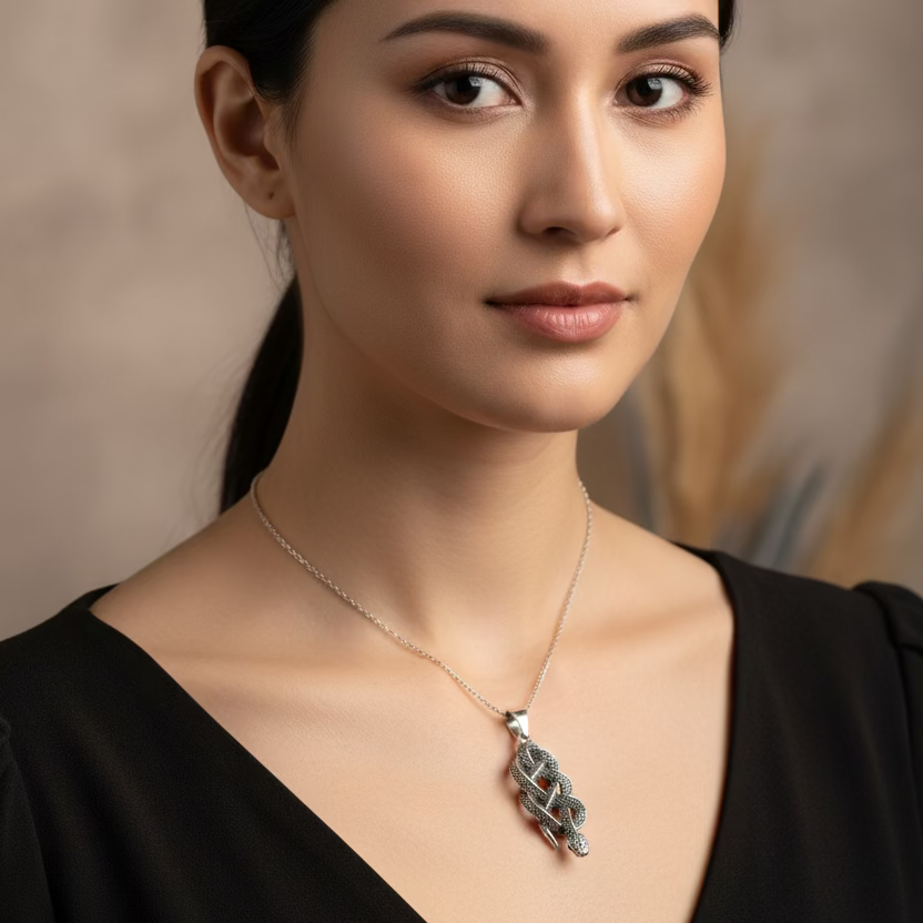 Alchemy Celtic Snake Necklace in Sterling Silver | Pendant | Wiccan Center