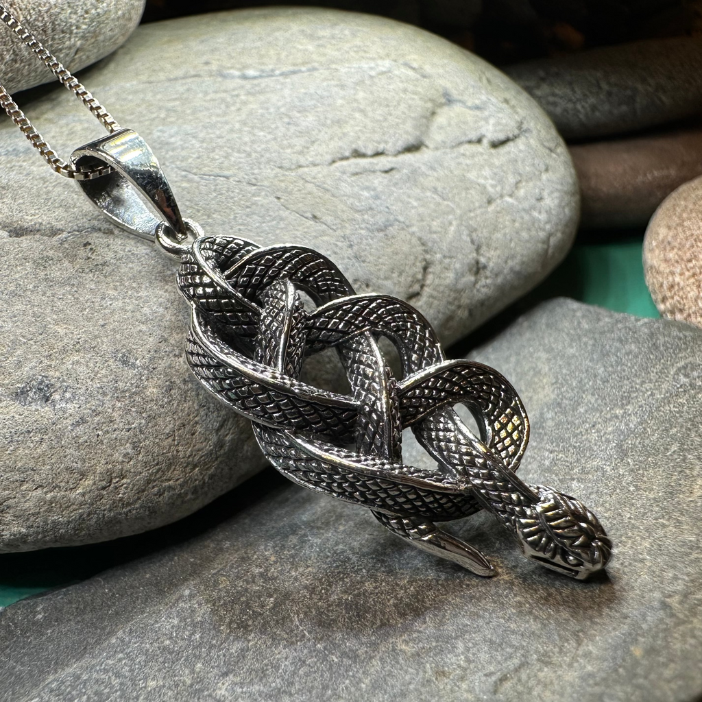 Alchemy Celtic Snake Necklace in Sterling Silver | Pendant | Wiccan Center