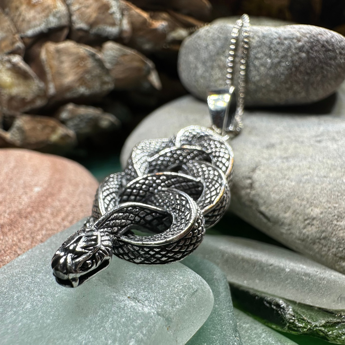 Alchemy Celtic Snake Necklace in Sterling Silver | Pendant | Wiccan Center