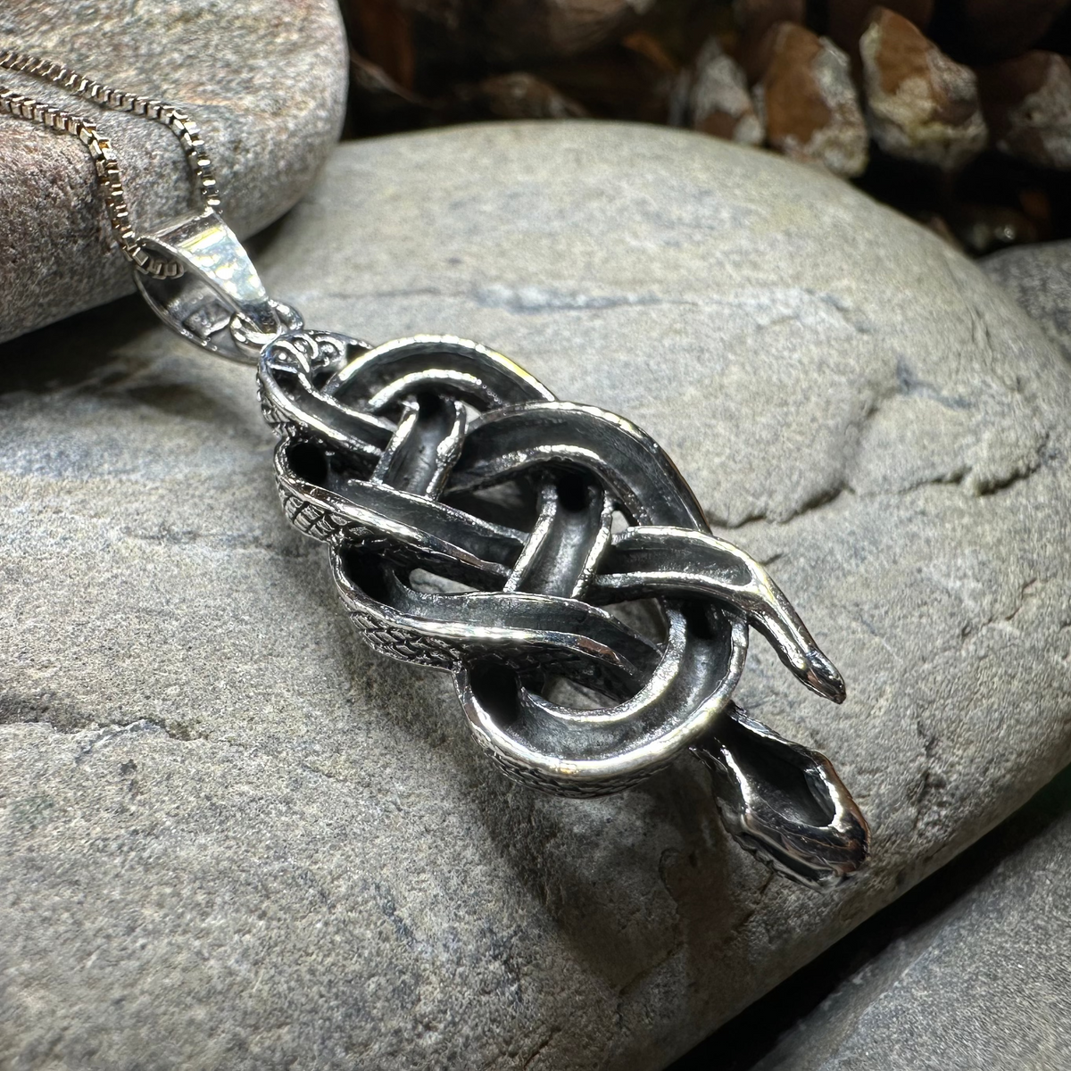 Alchemy Celtic Snake Necklace in Sterling Silver | Pendant | Wiccan Center