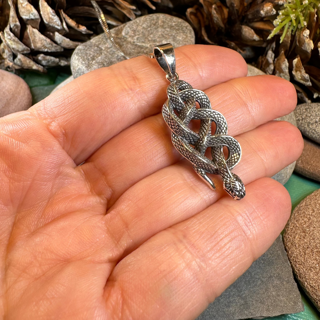 Alchemy Celtic Snake Necklace in Sterling Silver | Pendant | Wiccan Center