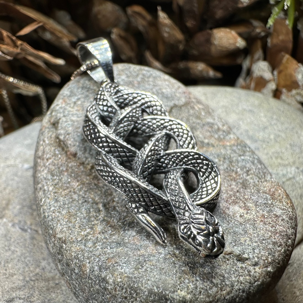 Alchemy Celtic Snake Necklace in Sterling Silver | Pendant | Wiccan Center