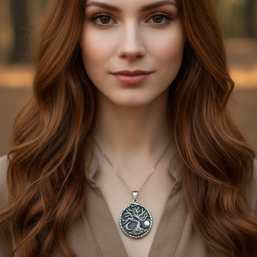 Celestial Tree of Life Necklace in Sterling Silver
