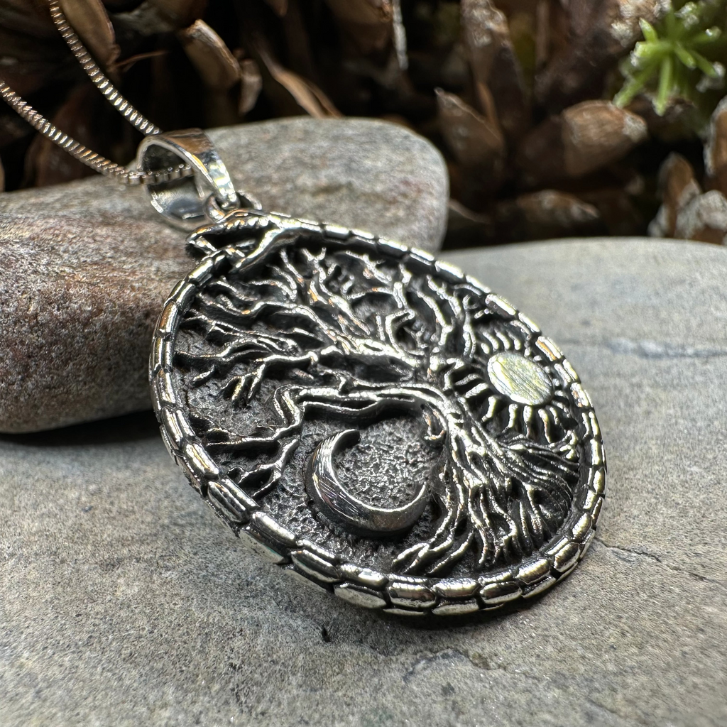 Celestial Tree of Life Necklace in Sterling Silver | Pendant | Wiccan Center