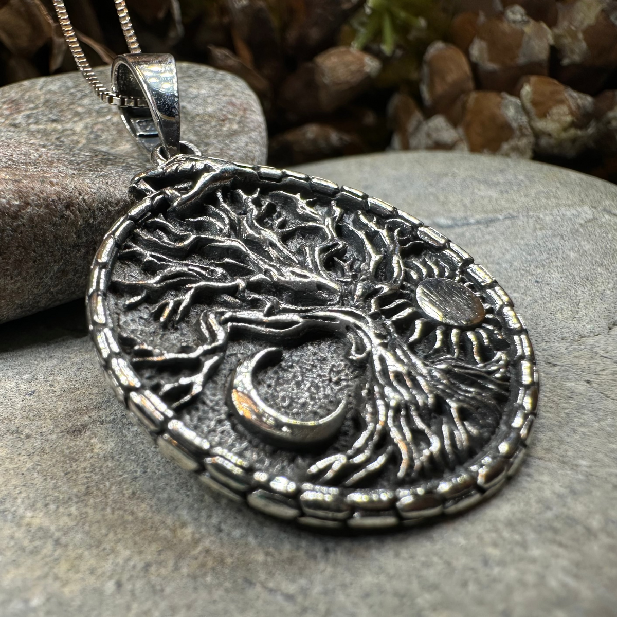 Celestial Tree of Life Necklace in Sterling Silver
