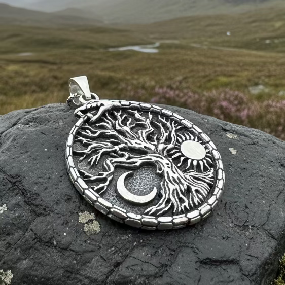 Celestial Tree of Life Necklace in Sterling Silver