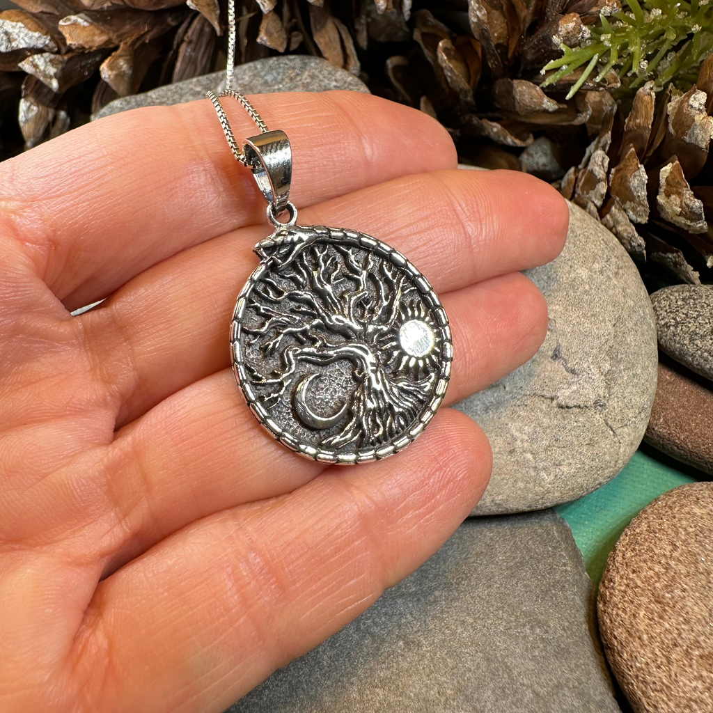 Celestial Tree of Life Necklace in Sterling Silver | Pendant | Wiccan Center