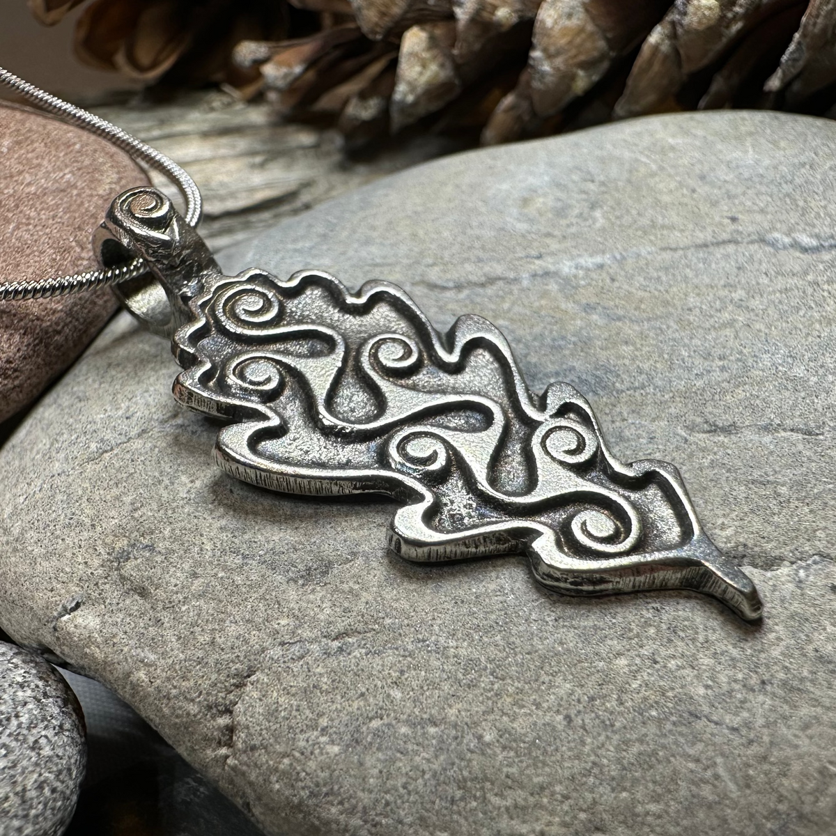 Celtic Oak Leaf Pewter Necklace - Handmade in the U.S.A. | Pendant | Wiccan Center