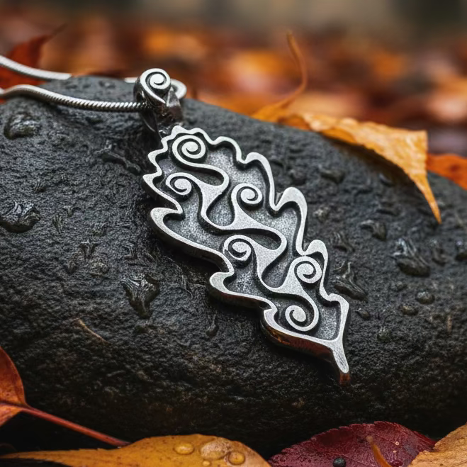 Celtic Oak Leaf Pewter Necklace - Handmade in the U.S.A. | Pendant | Wiccan Center