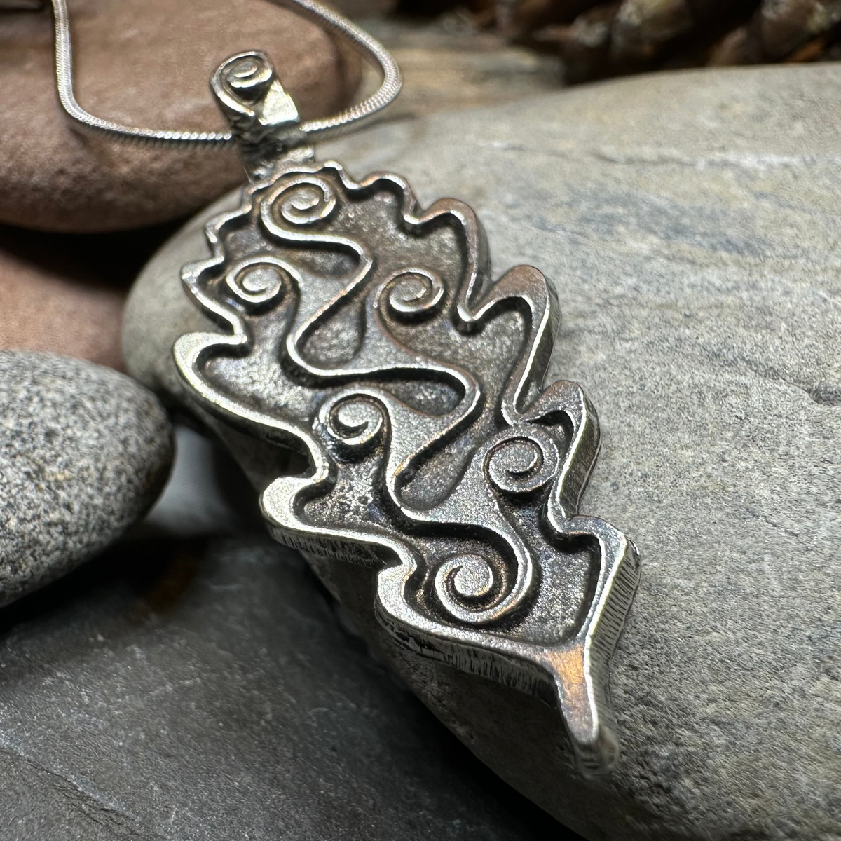 Celtic Oak Leaf Pewter Necklace - Handmade in the U.S.A. | Pendant | Wiccan Center