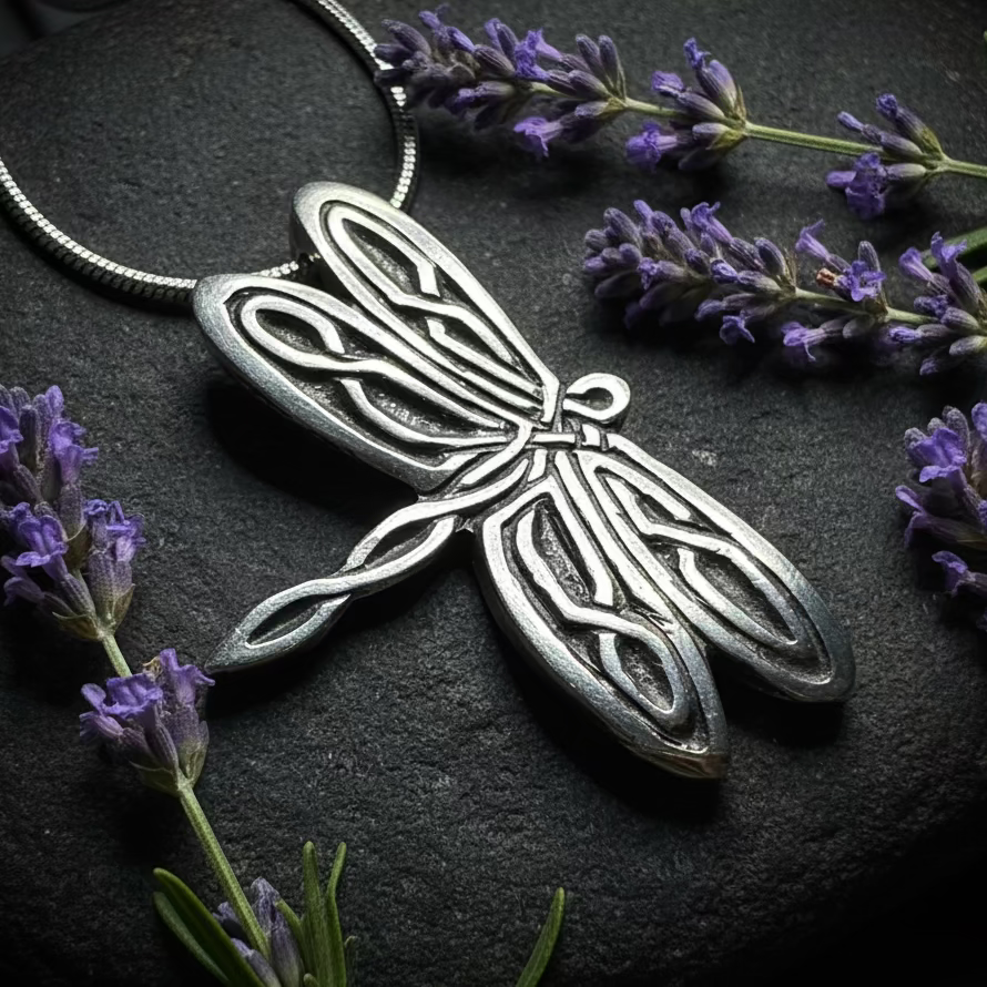 Celtic Dragonfly Pewter Necklace - Handmade in the U.S.A. | Pendant | Wiccan Center