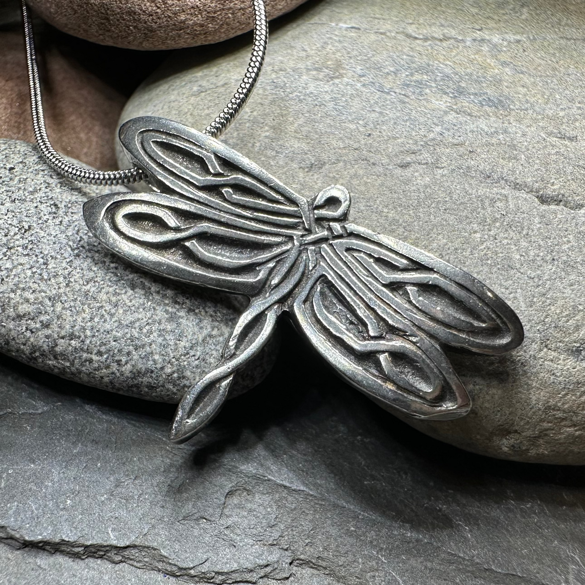 Celtic Dragonfly Pewter Necklace - Handmade in the U.S.A. | Pendant | Wiccan Center