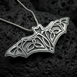 Celtic Bat Pewter Necklace - Handmade in the U.S.A. | Pendant | Wiccan Center