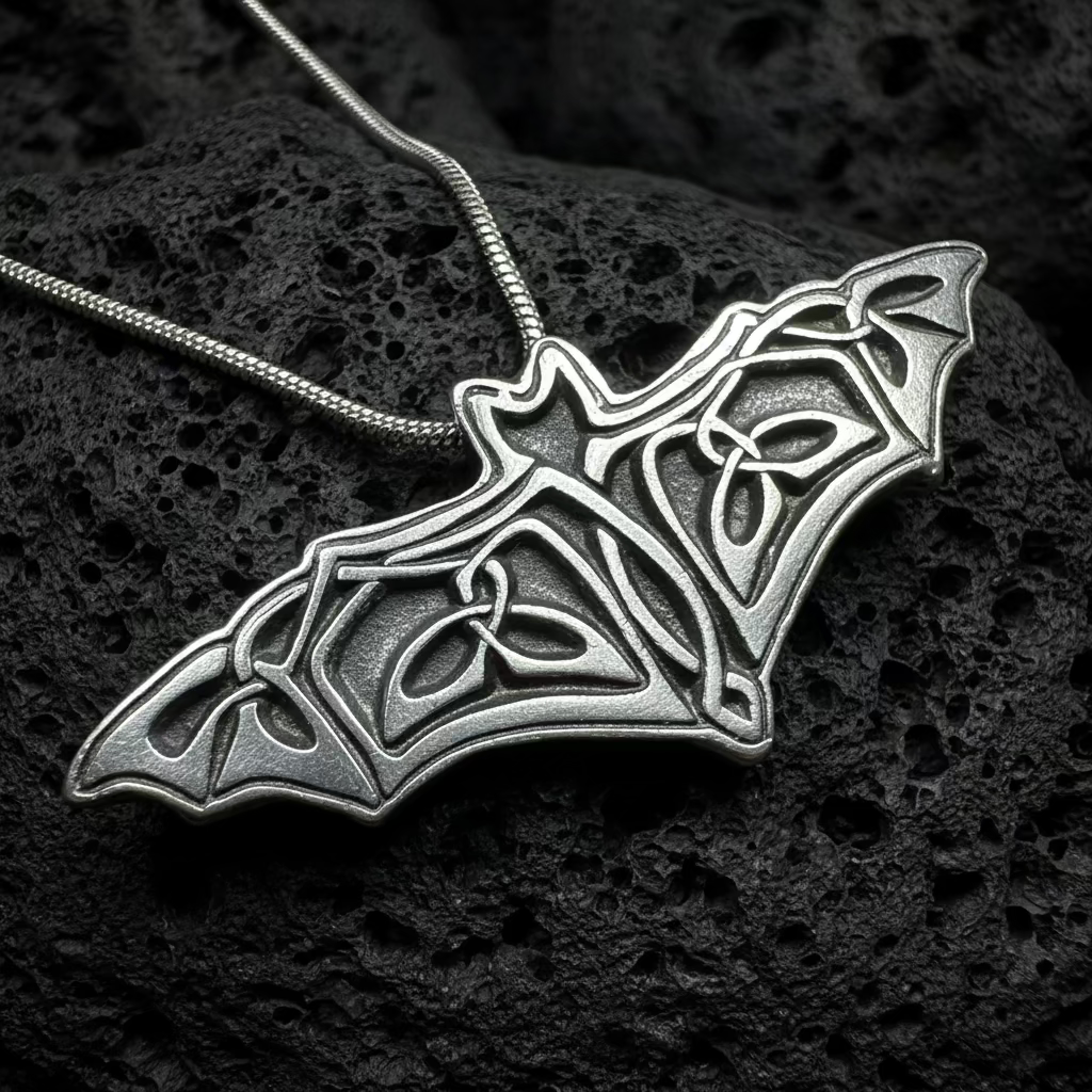 Celtic Bat Pewter Necklace - Handmade in the U.S.A. | Pendant | Wiccan Center