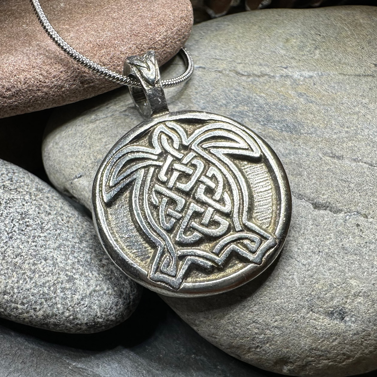 Celtic Turtle Pewter Necklace - Handmade in the U.S.A. | Pendant | Wiccan Center