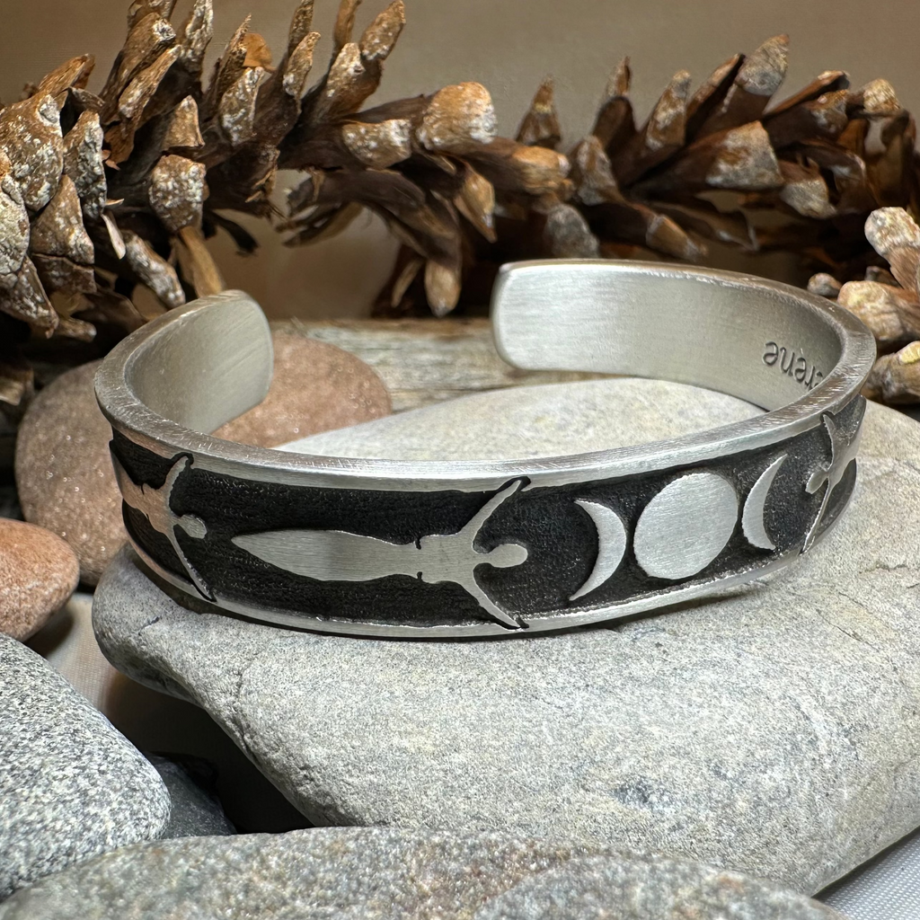 Celtic Triple Moon Goddess Bracelet | Cuff Bracelet | Wiccan Center