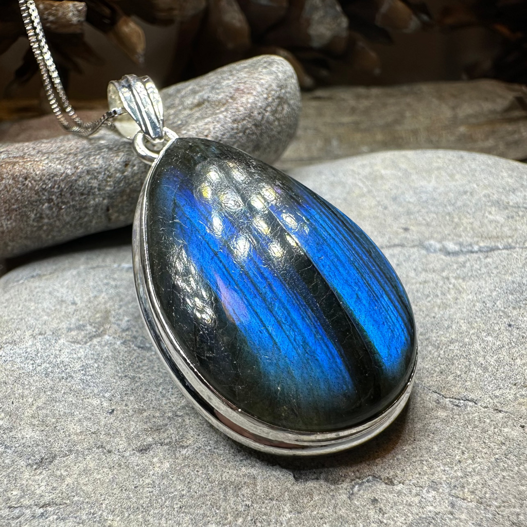 Blue Night Teardrop Labradorite Necklace | Pendant | Wiccan Center