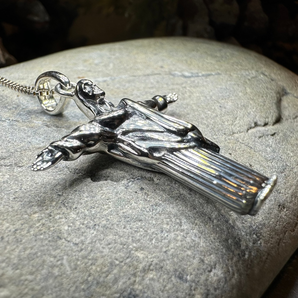 Christ the Redeemer Cross Necklace in Sterling Silver | Pendant | Wiccan Center