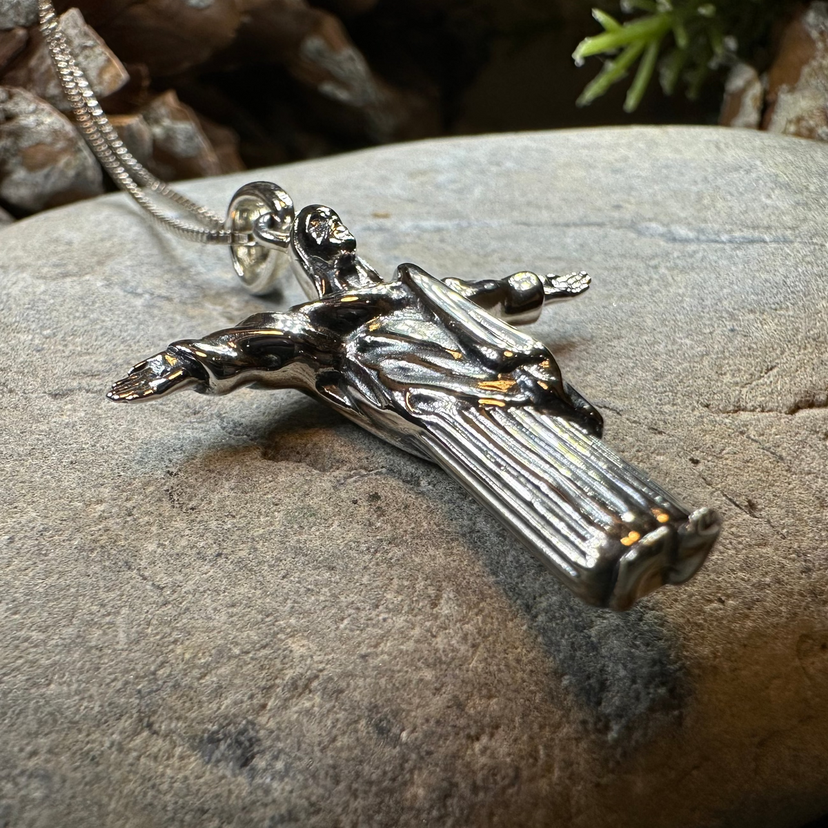 Christ the Redeemer Cross Necklace in Sterling Silver | Pendant | Wiccan Center