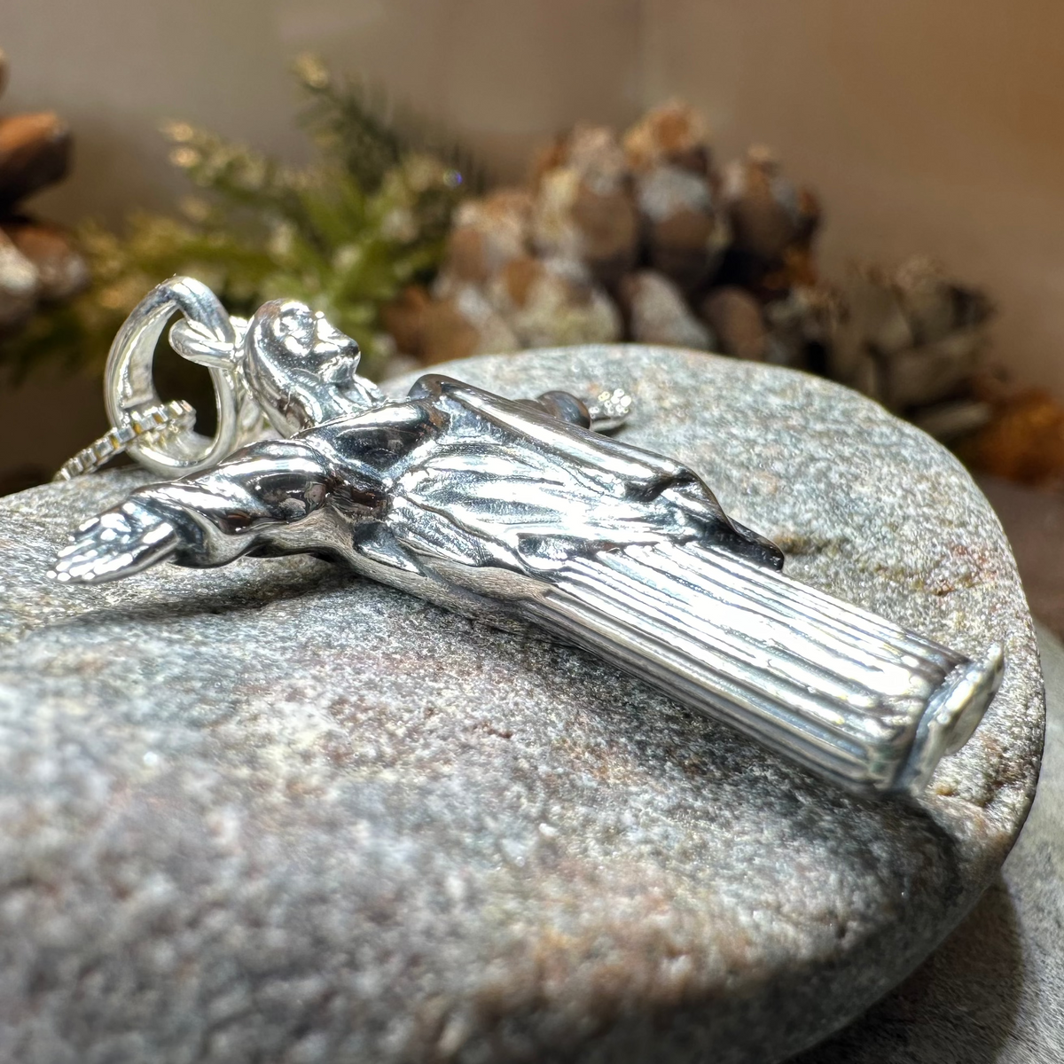 Christ the Redeemer Cross Necklace in Sterling Silver | Pendant | Wiccan Center