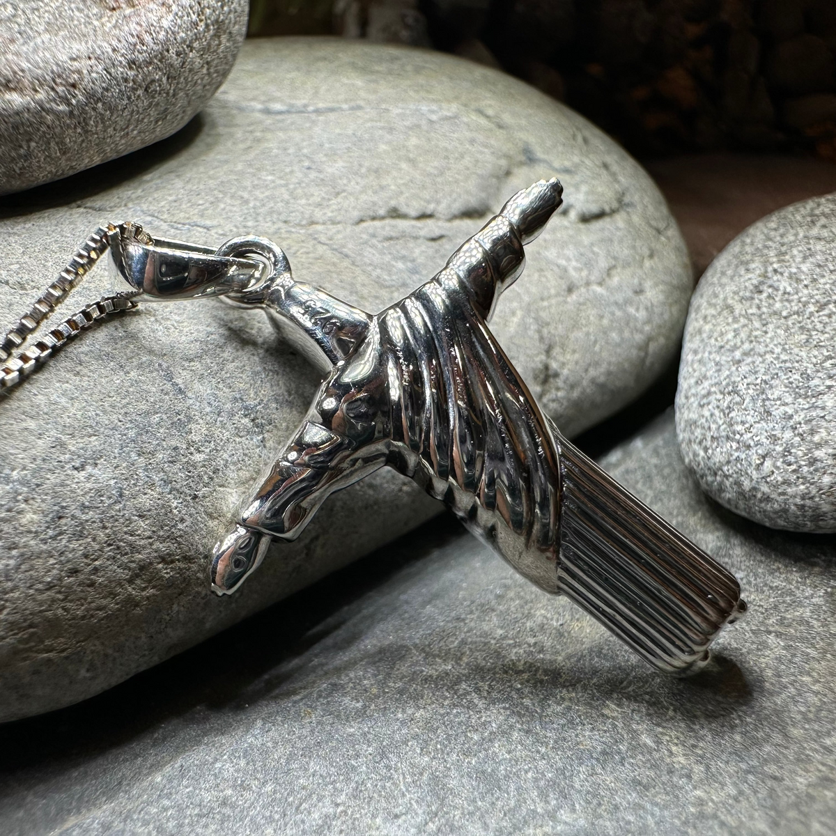 Christ the Redeemer Cross Necklace in Sterling Silver | Pendant | Wiccan Center