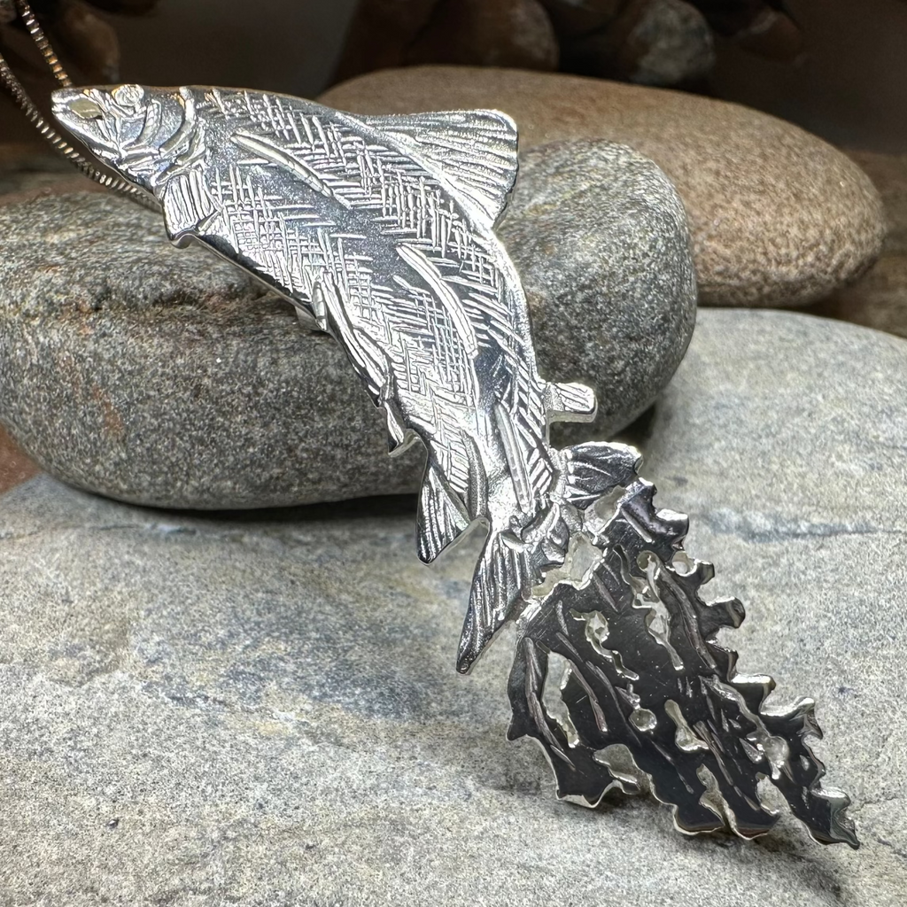 Artisan Irish Salmon of Knowledge Necklace - Made in Ireland | Pendant | Wiccan Center