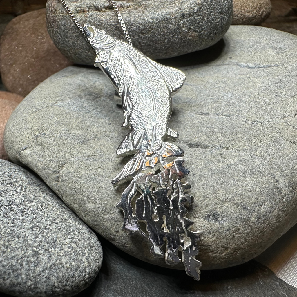 Artisan Irish Salmon of Knowledge Necklace - Made in Ireland | Pendant | Wiccan Center