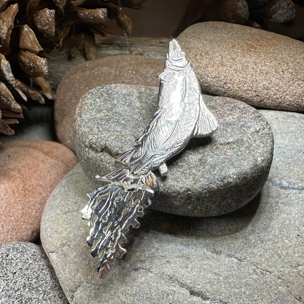 Artisan Irish Salmon of Knowledge Necklace - Made in Ireland | Pendant | Wiccan Center