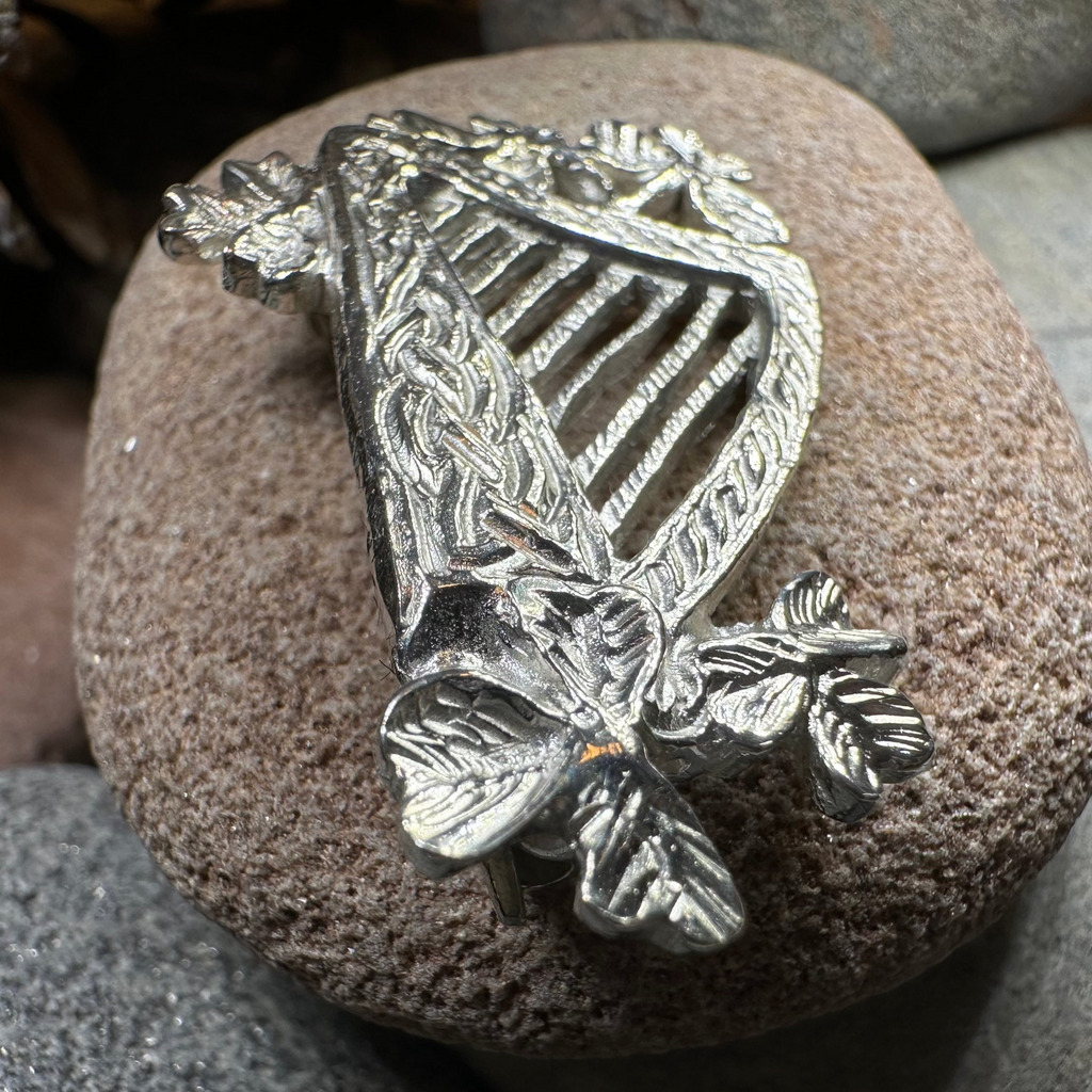 Artisan Irish Celtic Harp Brooch - Handmade in Ireland | Brooch | Wiccan Center