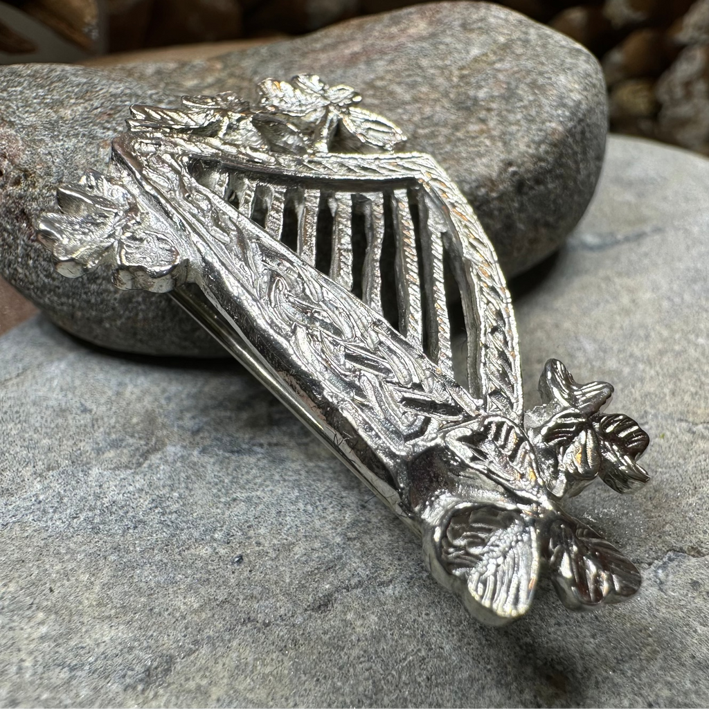Artisan Irish Celtic Harp Brooch - Handmade in Ireland | Brooch | Wiccan Center