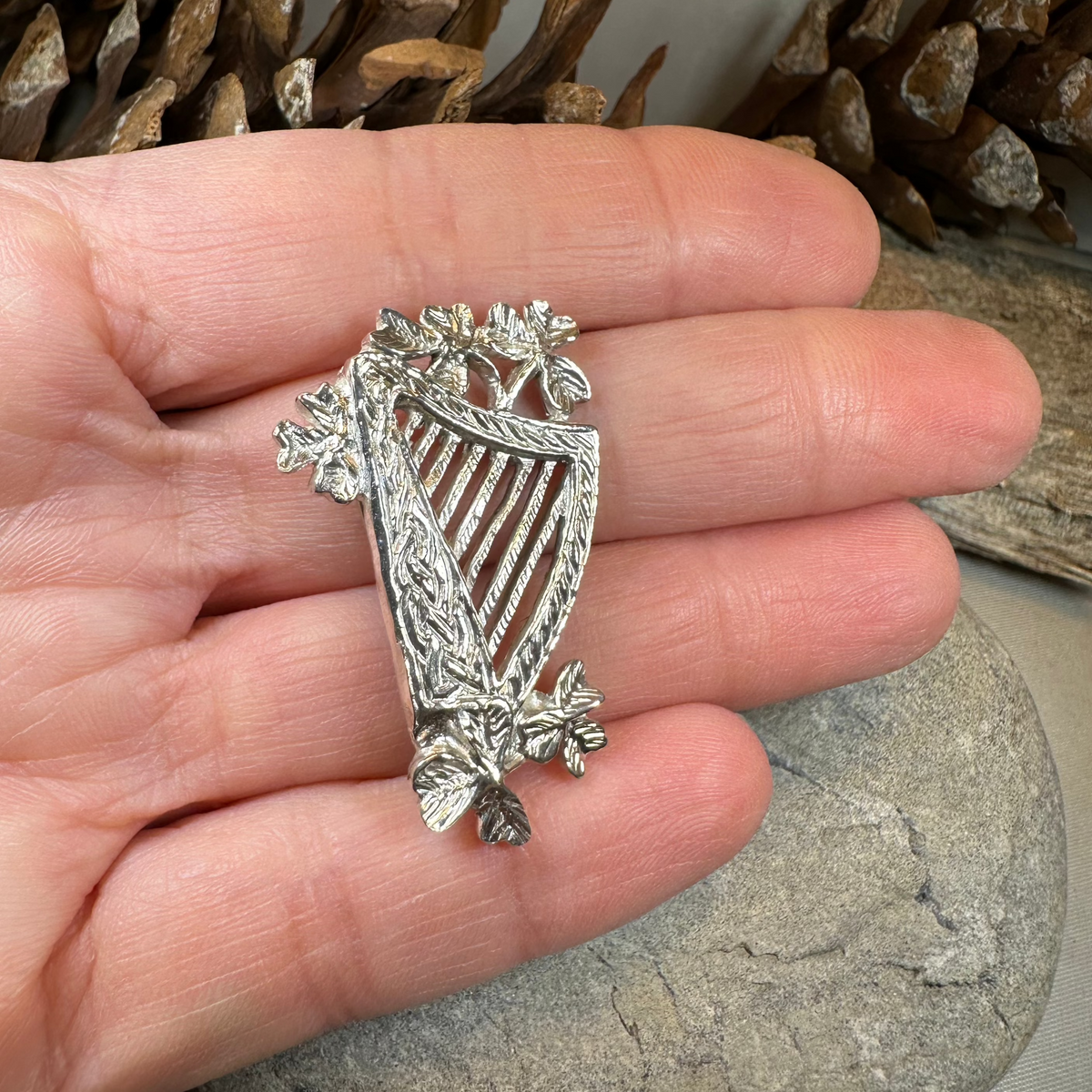 Artisan Irish Celtic Harp Brooch - Handmade in Ireland | Brooch | Wiccan Center