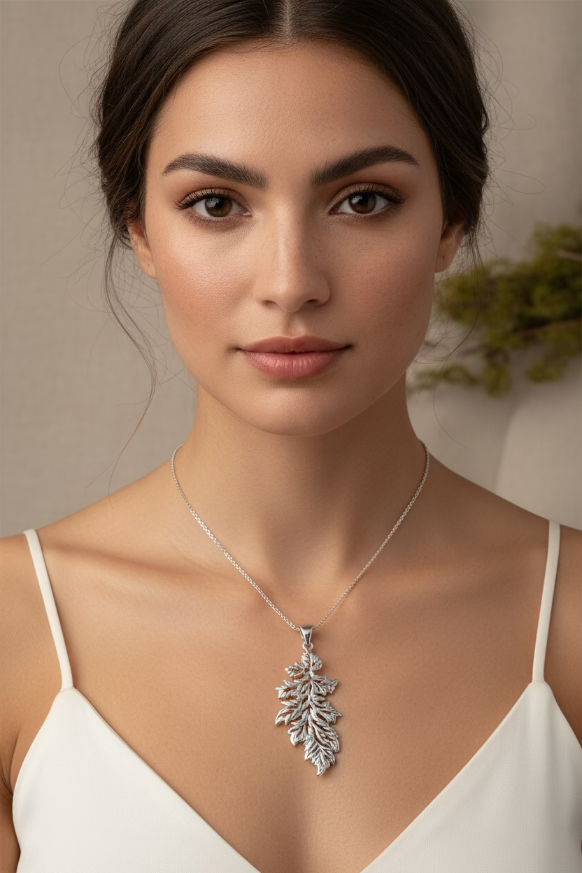 Derwen Oak Leaf Necklace in Sterling Silver | Pendant | Wiccan Center