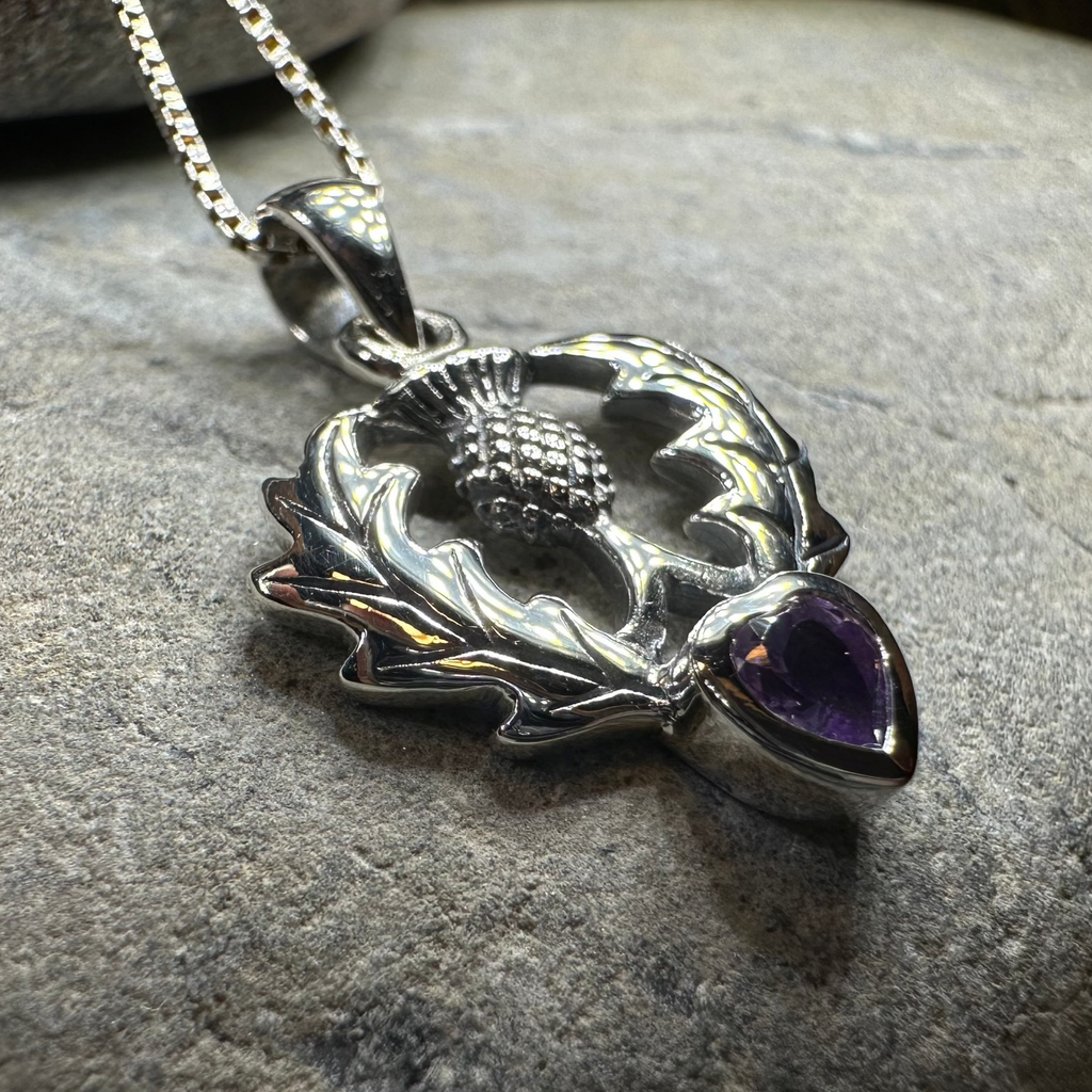 Millie Scottish Thistle Necklace in Sterling Silver | Pendant | Wiccan Center