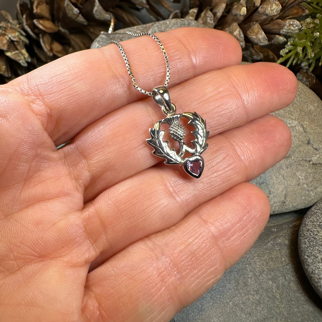 Millie Scottish Thistle Necklace in Sterling Silver | Pendant | Wiccan Center