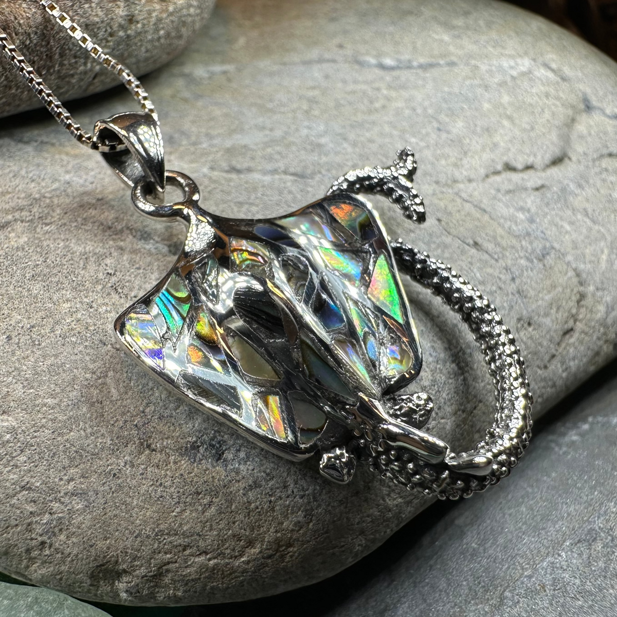 Abalone Manta Ray Necklace | Pendant | Wiccan Center