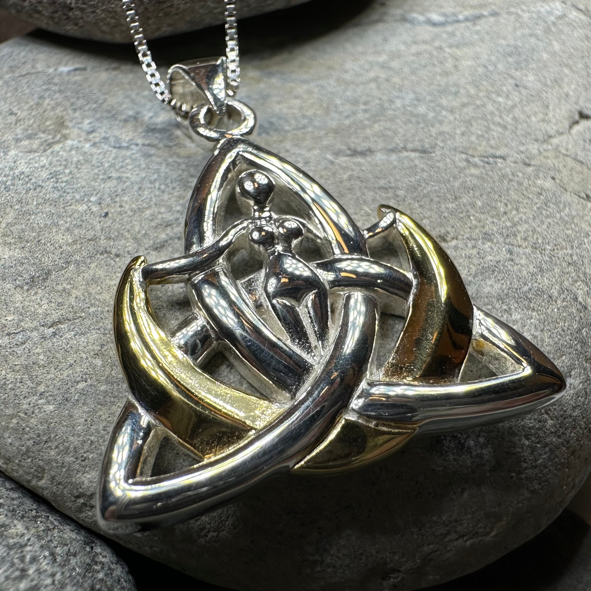 Celtic Crescent Moon Goddess Necklace in Sterling Silver | Pendant | Wiccan Center
