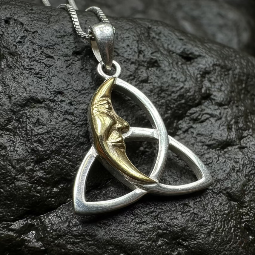 Celtic Trinity Knot Moon Necklace | Pendant | Wiccan Center