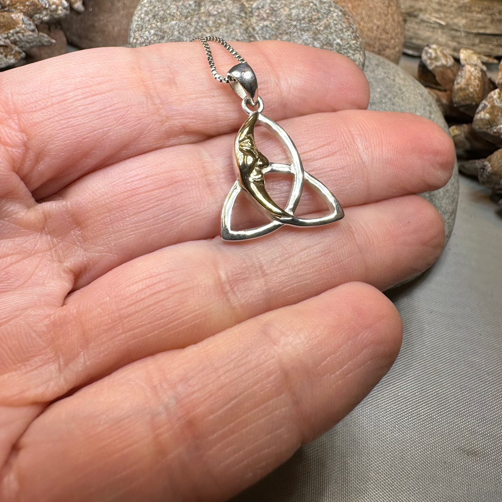 Celtic Trinity Knot Moon Necklace | Pendant | Wiccan Center
