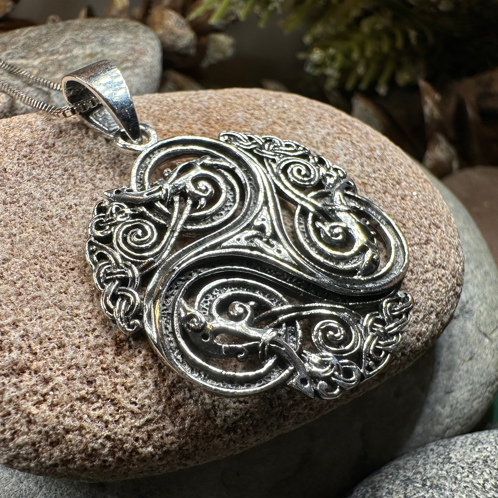 Acutus Triskele Dragon Necklace | Pendant | Wiccan Center
