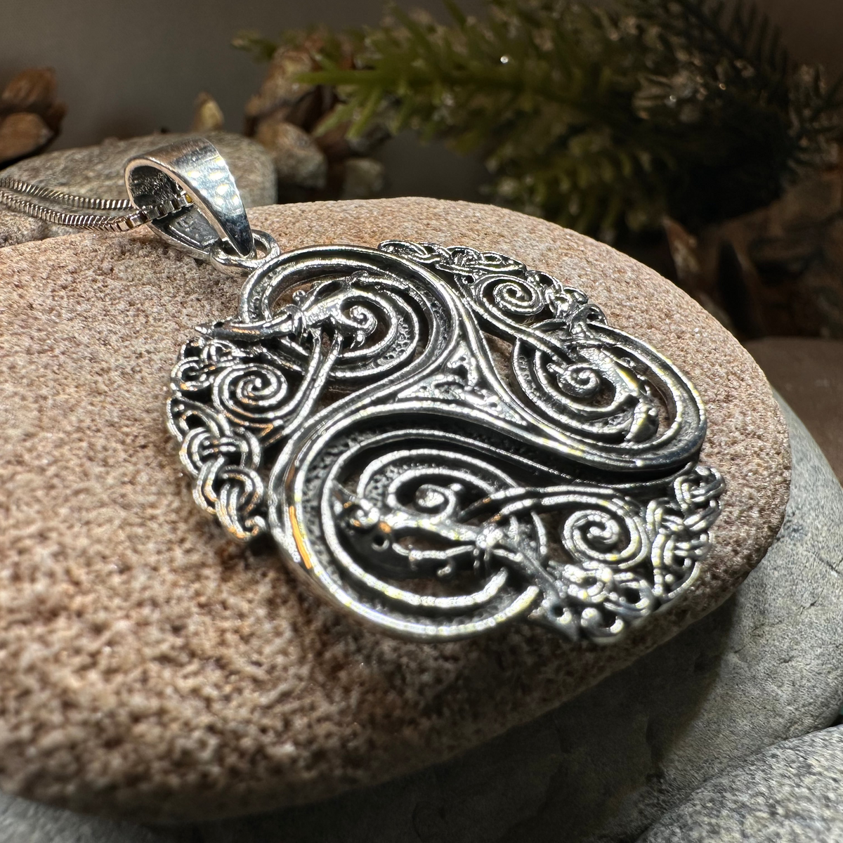 Acutus Triskele Dragon Necklace | Pendant | Wiccan Center