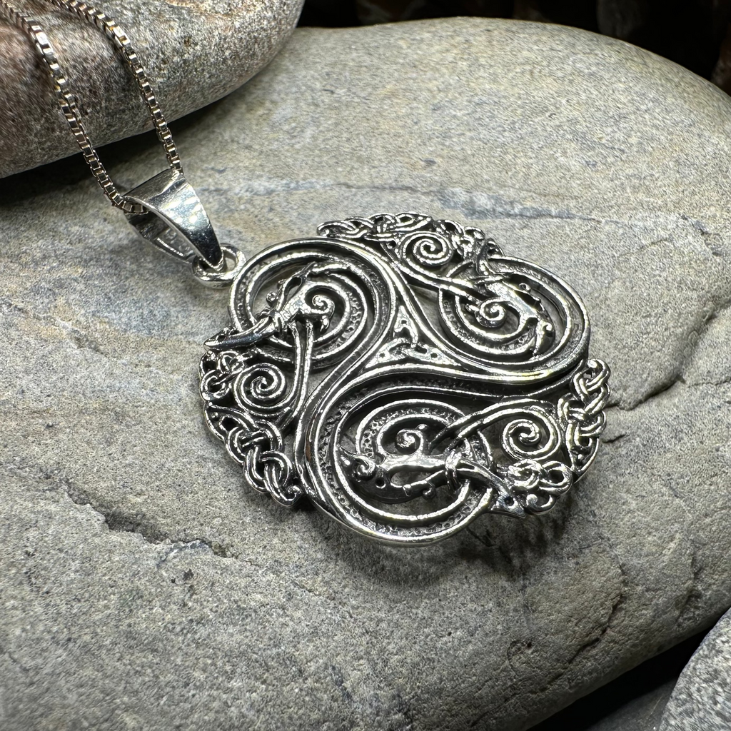 Acutus Triskele Dragon Necklace | Pendant | Wiccan Center