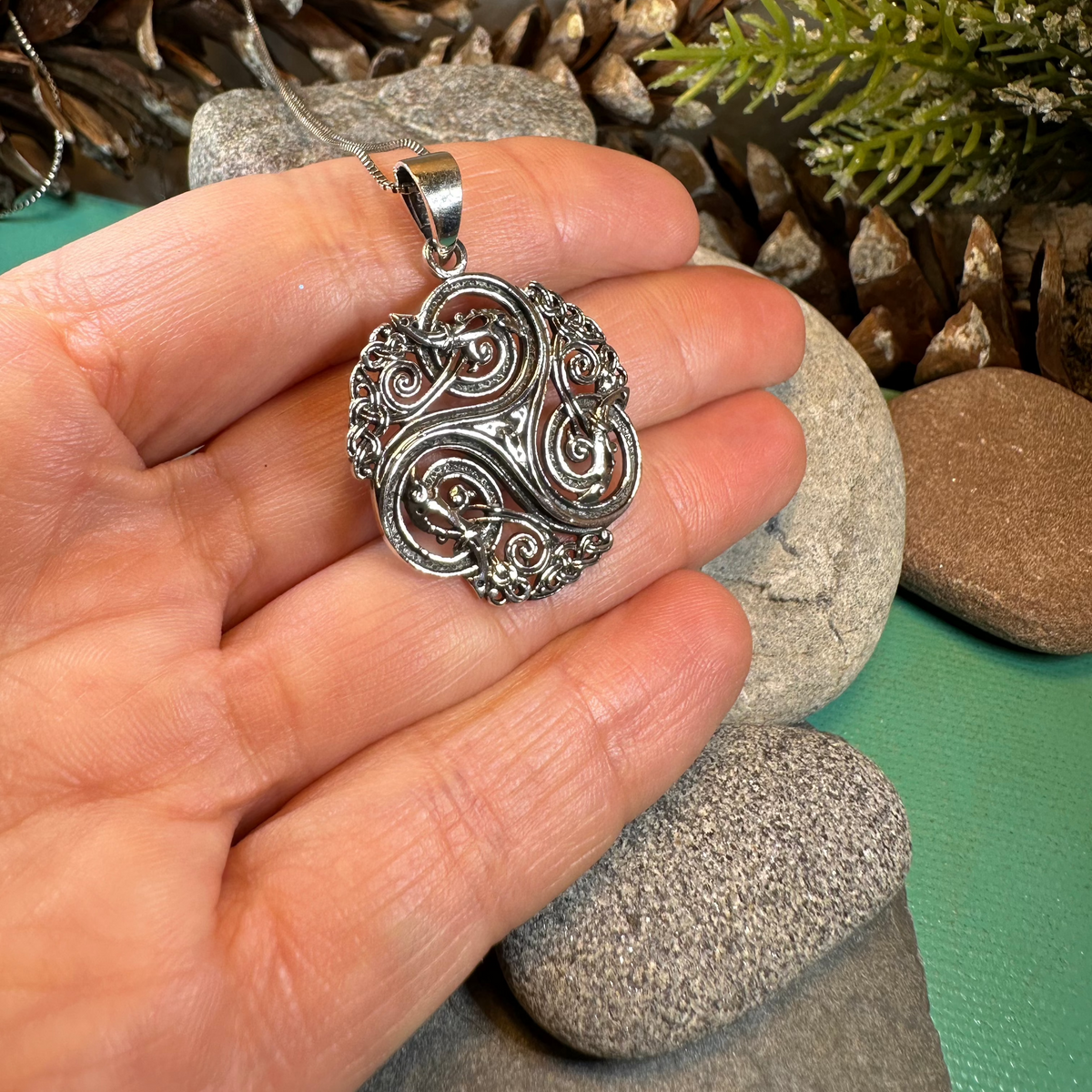 Acutus Triskele Dragon Necklace | Pendant | Wiccan Center